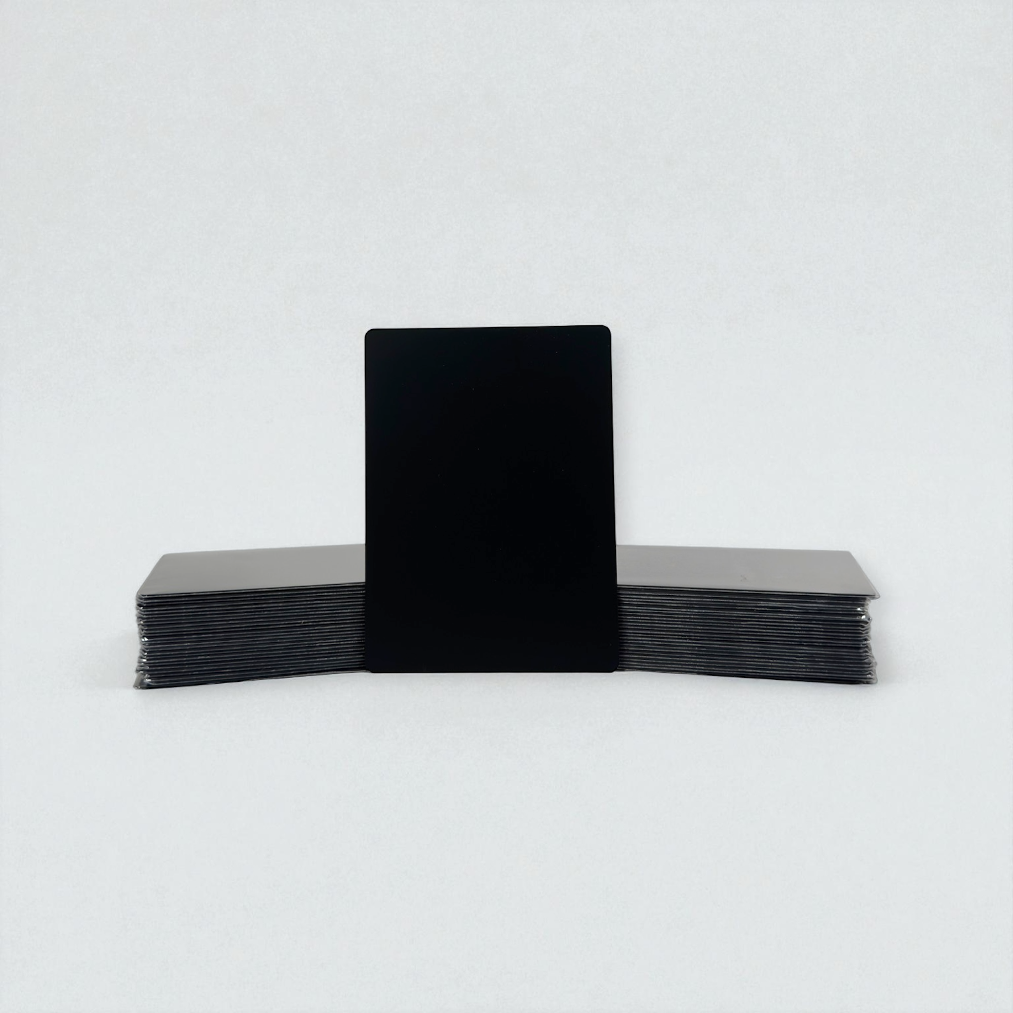 Matt Black Stainless Steel Metal Cards | 88×64×0.8mm (Blanks)