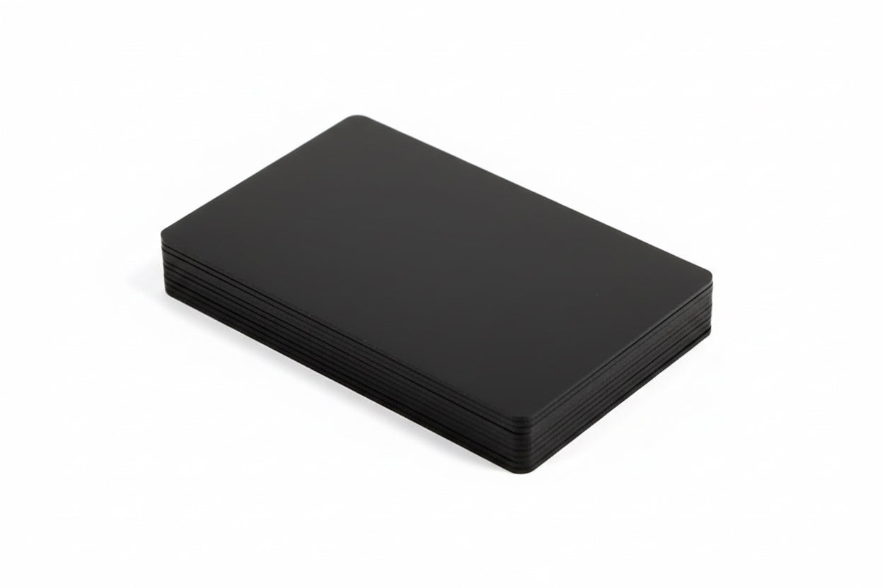 Matt Black Stainless Steel Metal Cards | Playing Card Blanks | 88×64×.5mm