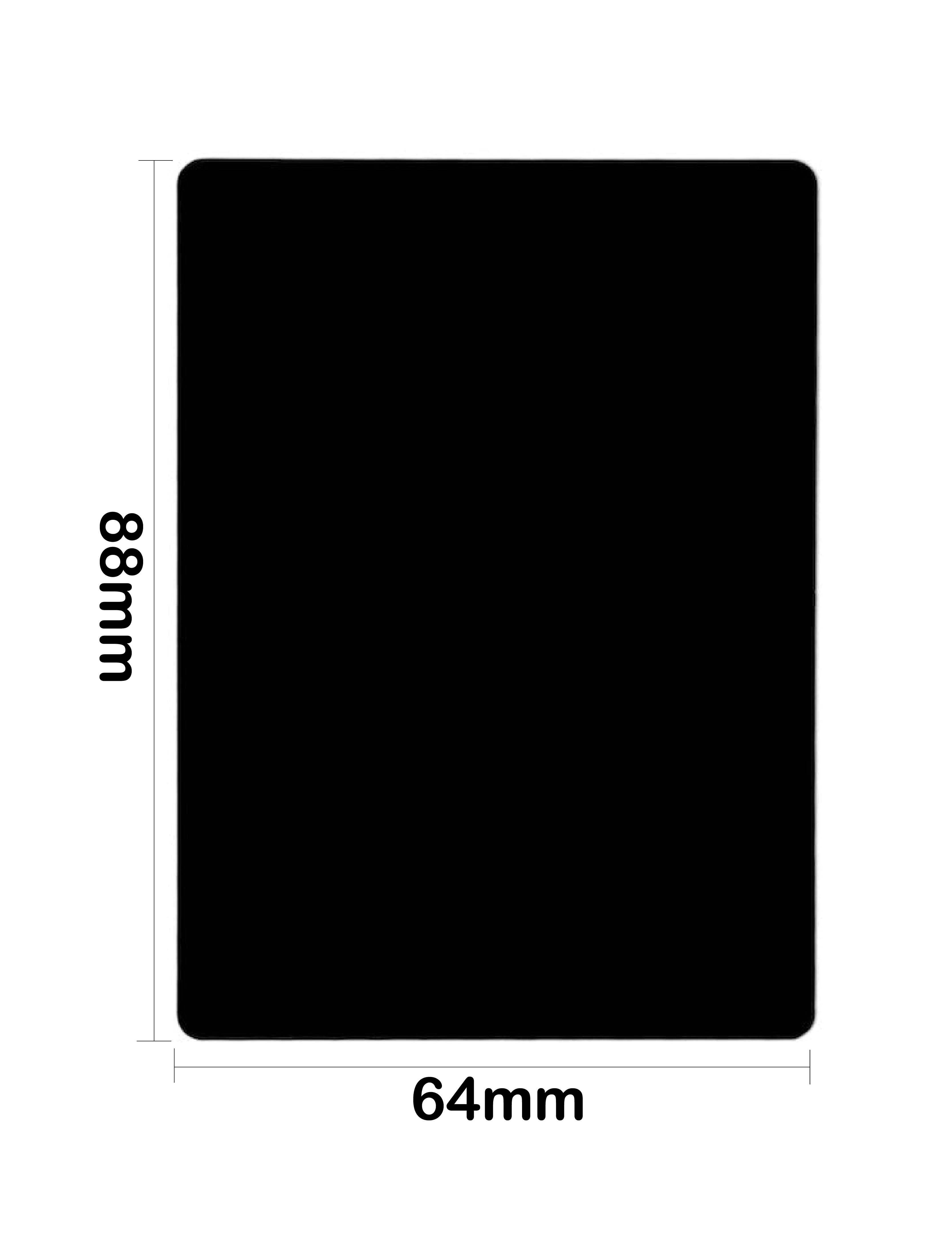 Matt Black Stainless Steel Metal Cards | 88×64×0.8mm (Blanks)