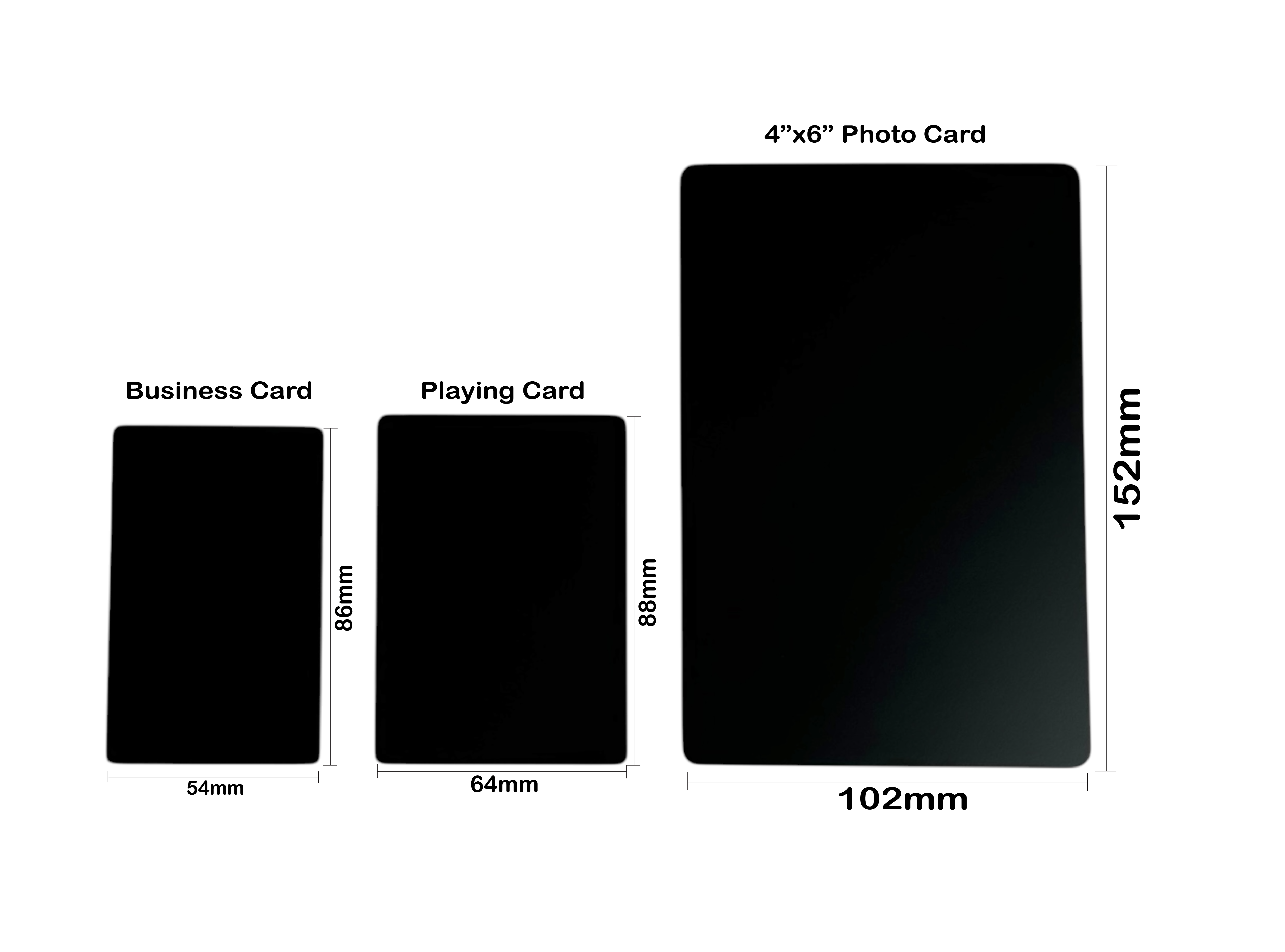 Black Stainless Steel Metal Cards | 10 Pack | 4"x6"×0.8mm (Blank)
