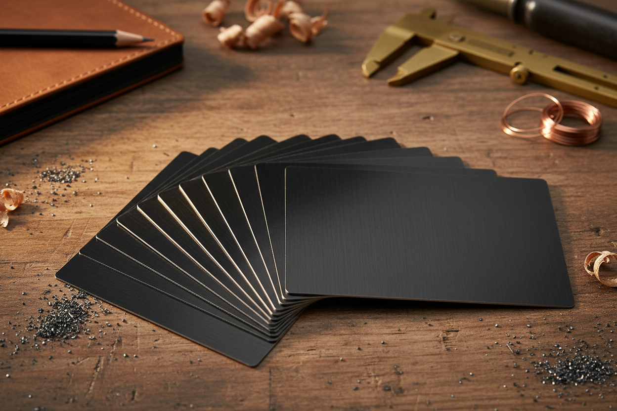 25 Pack Black Stainless Steel Metal Cards | 88×63×0.8mm (Blank)
